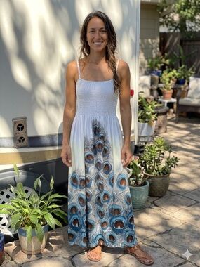 Exist White Smocked Tank Dress